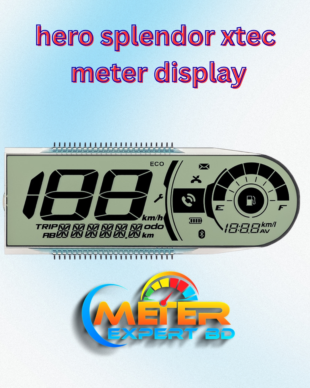 Hero Splendor XTEC Meter Display | Digital Meter Display - Splendor XTEC Meter Display