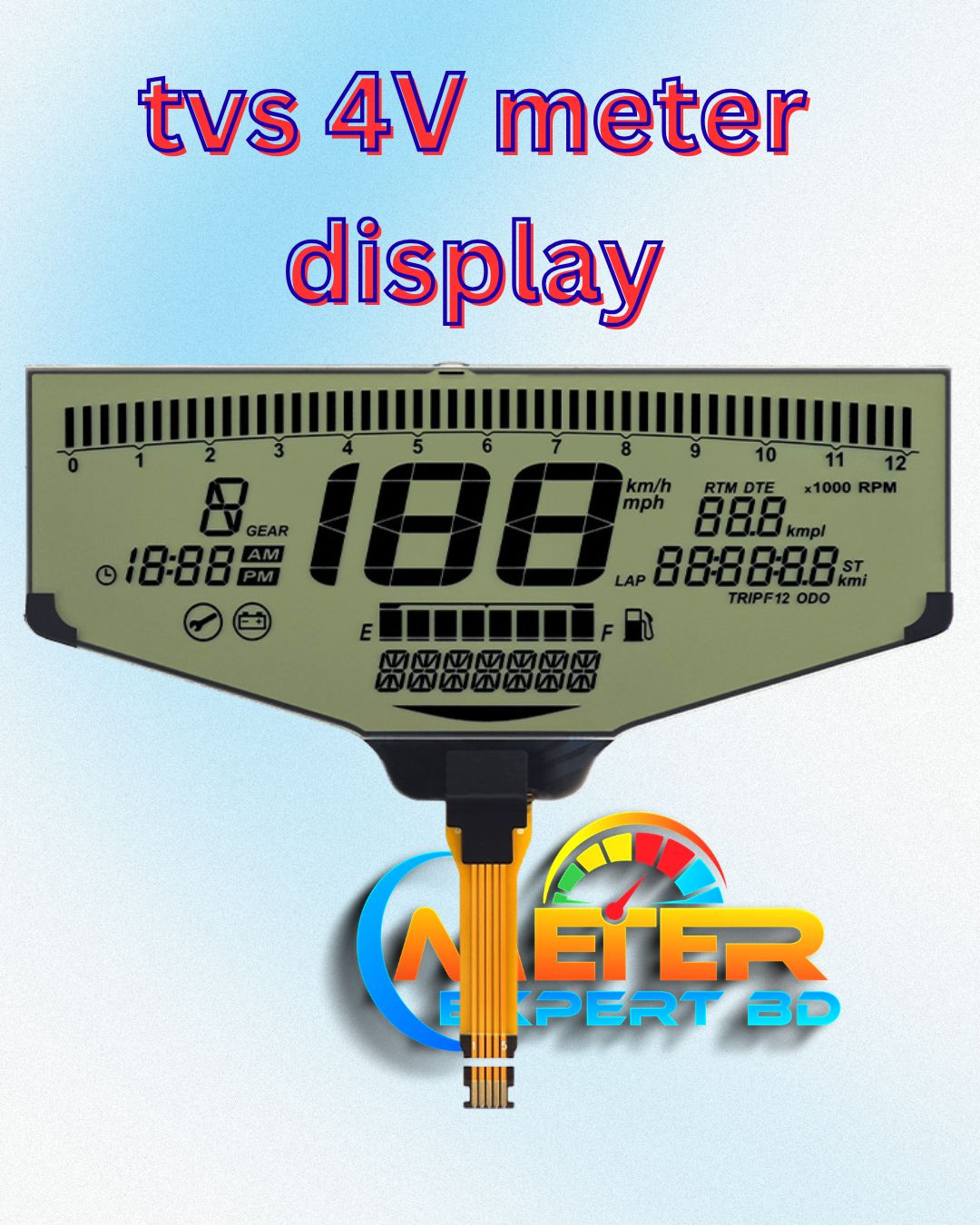 TVS Apache RTR 4V Meter Display | Old Ribbon Digital Display - RTR 4V Meter Display
