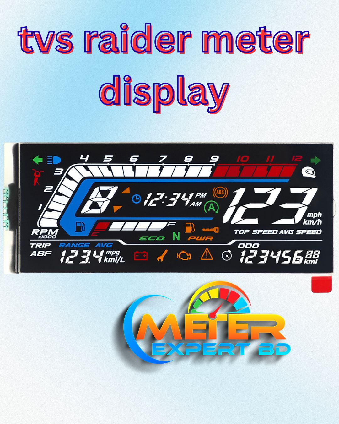 TVS Raider Meter Display | Digital Meter Display - MTR-12514